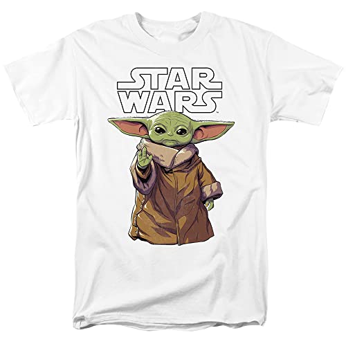 Cotton Soul Star Wars Mandalorian Grogu Calm T-Shirt, Weiß, weiß, L von Cotton Soul