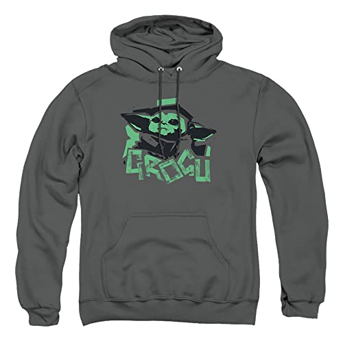 Cotton Soul Star Wars Mandalorian Grogu Paint Strips Hoodie, Anthrazit, anthrazit, L von Cotton Soul