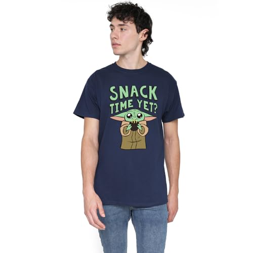 Cotton Soul Star Wars Mandalorian Grogu Snack Time T-Shirt, Marineblau, navy, XXL von Cotton Soul