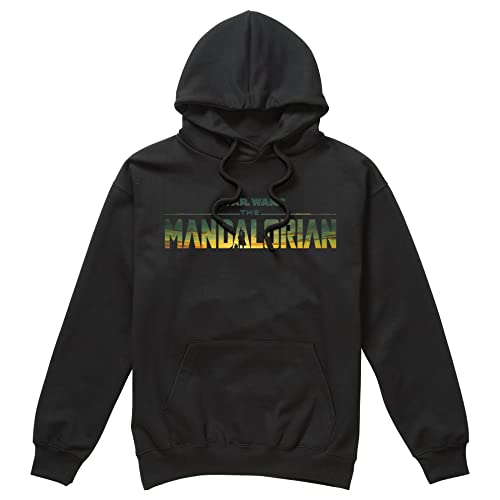 Cotton Soul Star Wars Mandalorian Landscape Logo Herren Kapuzenpullover, Schwarz, Schwarz , L von Cotton Soul