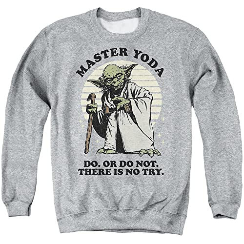 Cotton Soul Star Wars Master Yoda Crew Sweatshirt, Grau meliert, grey heather, L von Cotton Soul