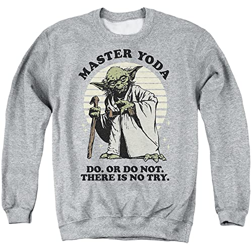 Cotton Soul Star Wars Master Yoda Crew Sweatshirt, Grau meliert, grey heather, XL von Cotton Soul