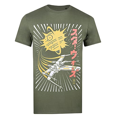 Cotton Soul Star Wars Rebel Attack Herren T-Shirt, military green, M von Cotton Soul