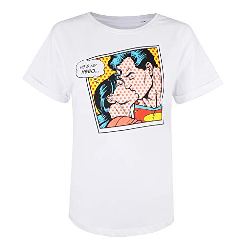 Cotton Soul Superman DC Comics My Hero Damen-T-Shirt, weiß, Small von Cotton Soul