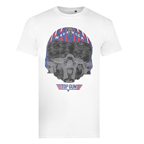Cotton Soul Retro-Filme & Kult-TV-Kollektion Herren-T-Shirt, Weiß - Top Gun Helm, L Cotton Soul Retro-Filme & Kult-TV-Kollektion Herren-T-Shirt, Weiß - Top Gun Helm, L von Cotton Soul