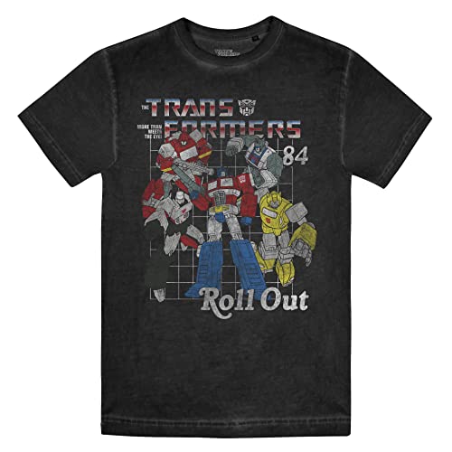 Cotton Soul Transformers Roll Out Herren-T-Shirt, Vintage-Waschung, Schwarz, Vintage Black, XL von Cotton Soul