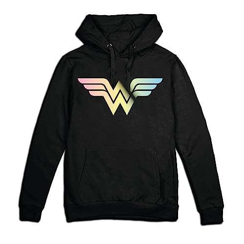 Cotton Soul Wonder Woman Basic Logo Gradient Damen Hoodie, Schwarz, SML von Cotton Soul