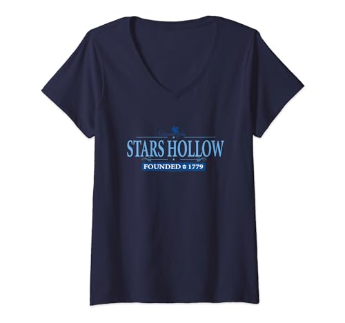 Gilmore Girls Star's Hollow Logo T-Shirt mit V-Ausschnitt von Cotton Soul
