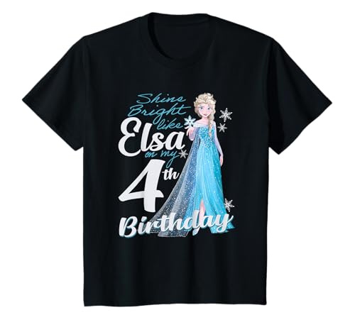 Cotton Soul Kinder Disney Frozen Bright Like Elsa 4th Birthday T-Shirt von Cotton Soul