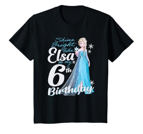 Kinder Disney Frozen Bright Like Elsa 6th Birthday T-Shirt von Cotton Soul