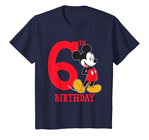 Kinder Disney Mickey Mouse 6th Birthday T-Shirt von Cotton Soul