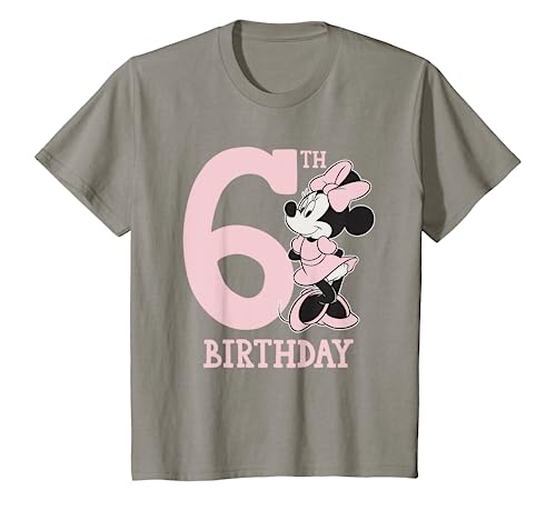 Kinder Disney Minnie Mouse 6th Birthday T-Shirt von Cotton Soul