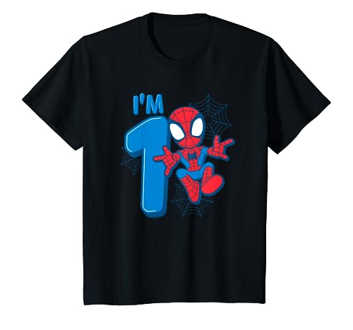 Kinder Marvel Spider-Man Cute Spidey 1st Birthday I'm 1 T-Shirt von Cotton Soul