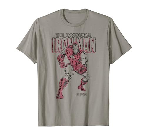 Marvel Iron Man Invincible Distressed Pose T-Shirt von Cotton Soul