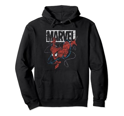 Marvel Spider-Man 90's Style Pullover Hoodie von Cotton Soul