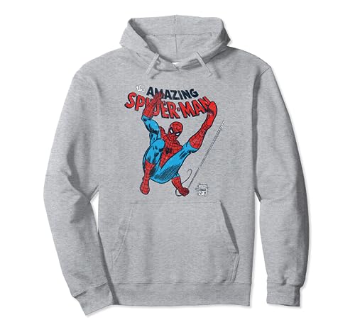 Marvel Spider-Man Retro Web Slinger Pullover Hoodie von Cotton Soul