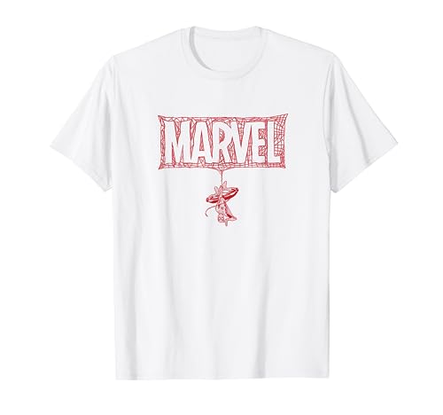 Marvel Spider-Man Web Logo White T-Shirt von Cotton Soul