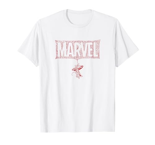 Marvel Spider-Man Web Logo White T-Shirt von Cotton Soul