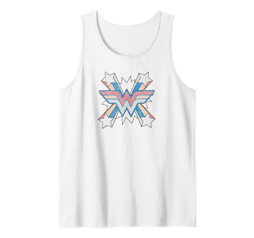 Wonder Woman WW Burst on Gray Tank Top von Cotton Soul