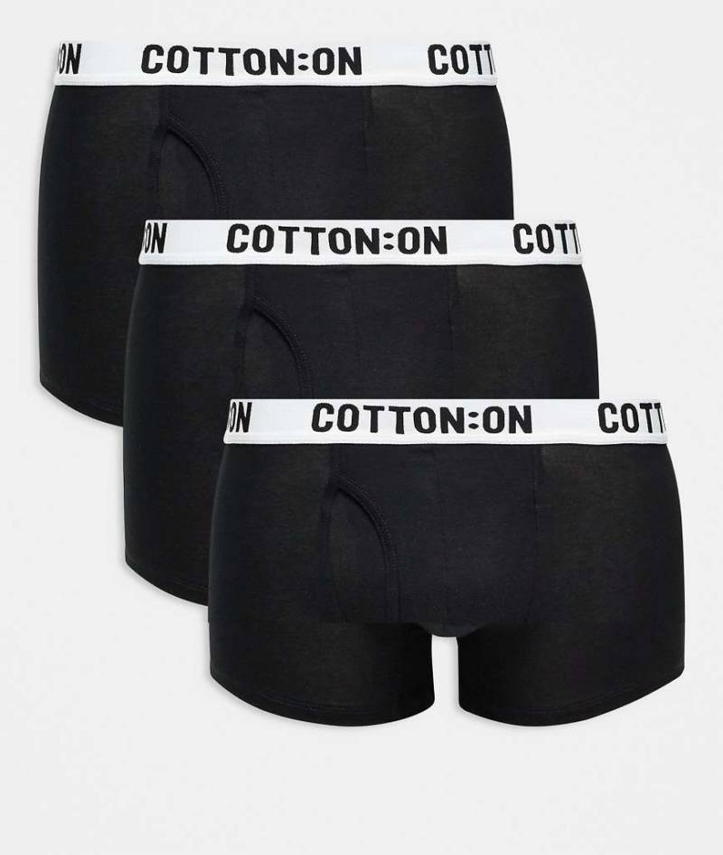 Cotton On - 3er-Pack eng geschnittene Boxershorts in Schwarz von Cotton:On