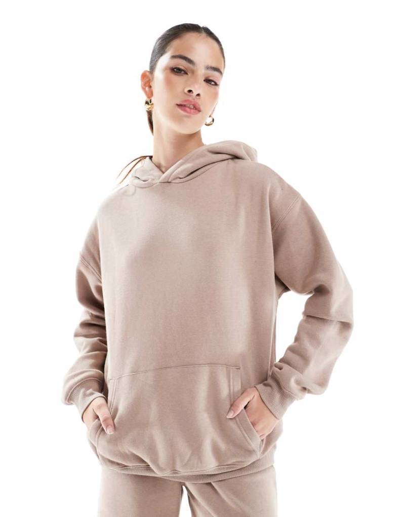 Cotton On - Classic - Fleece-Kapuzenpullover in Mokkabraun, Kombiteil-Neutral von Cotton On