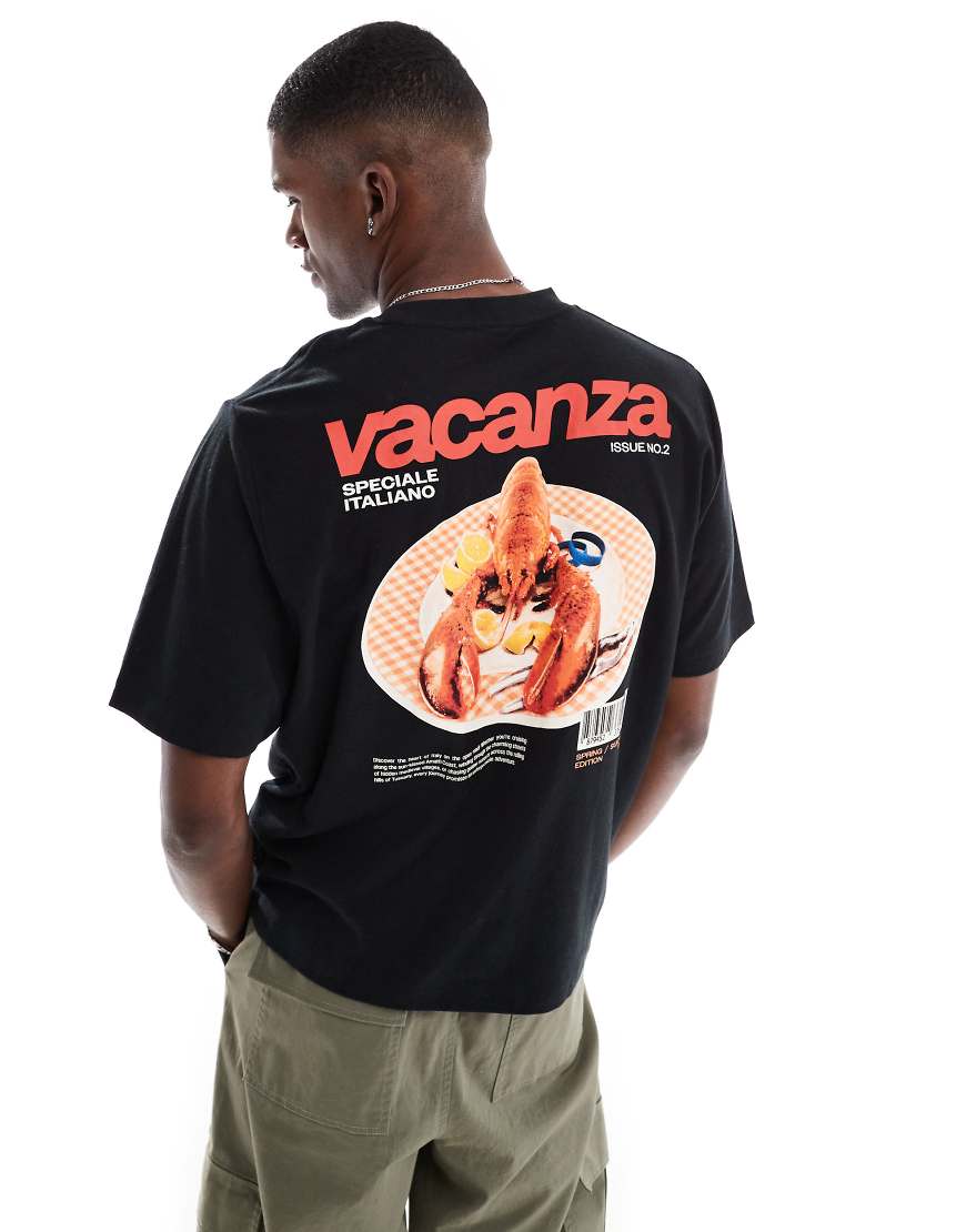 Cotton On - Cropped Fit T-Shirt in Schwarz mit „Vacanza"-Print Cotton On - Cropped Fit T-Shirt in Schwarz mit „Vacanza"-Print von Cotton:On