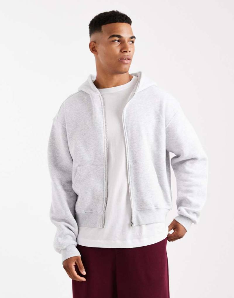 Cotton On - Cropped-Kapuzenjacke in Grau mit Reißverschluss von Cotton On