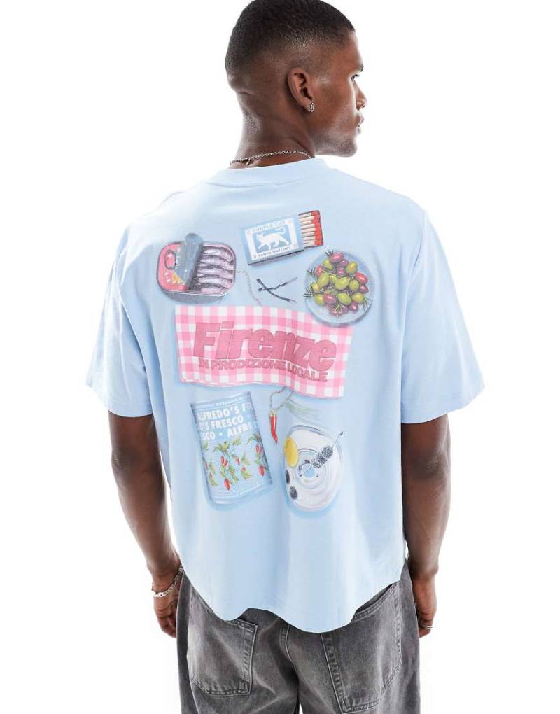 Cotton On - Cropped T-Shirt in Perlblau mit „Firenze"-Rückenprint von Cotton:On