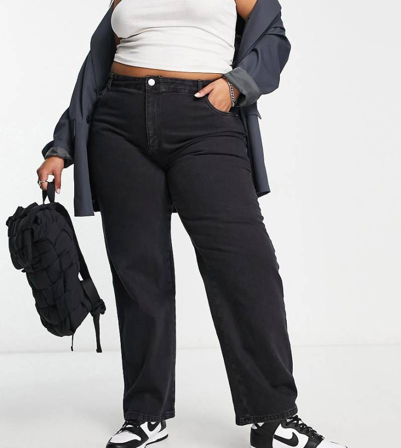 Cotton On Curve - Gerade geschnittene, lockere Jeans in Schwarz von Cotton:On