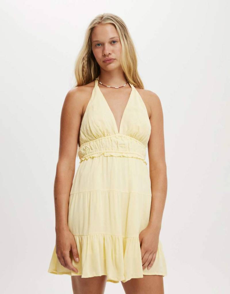 Cotton On - Danielle - Neckholder-Kleid in Lemon Icing-Gelb von Cotton:On