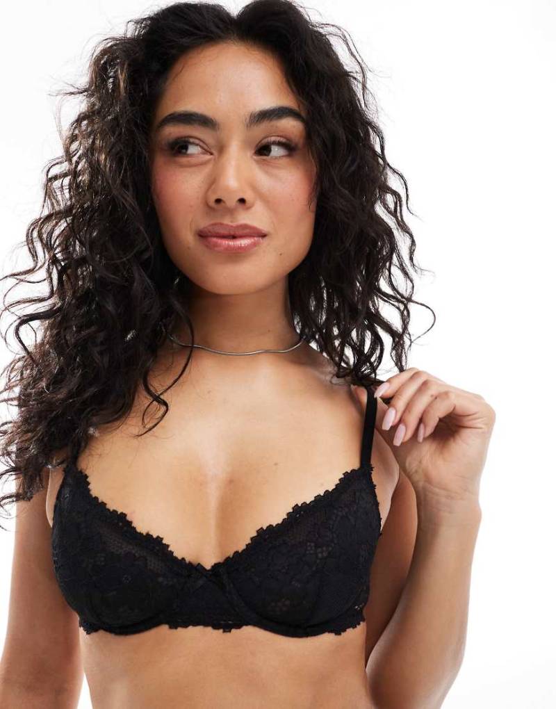 Cotton On - Everyday - Bügel-BH aus Spitze in Schwarz von Cotton On