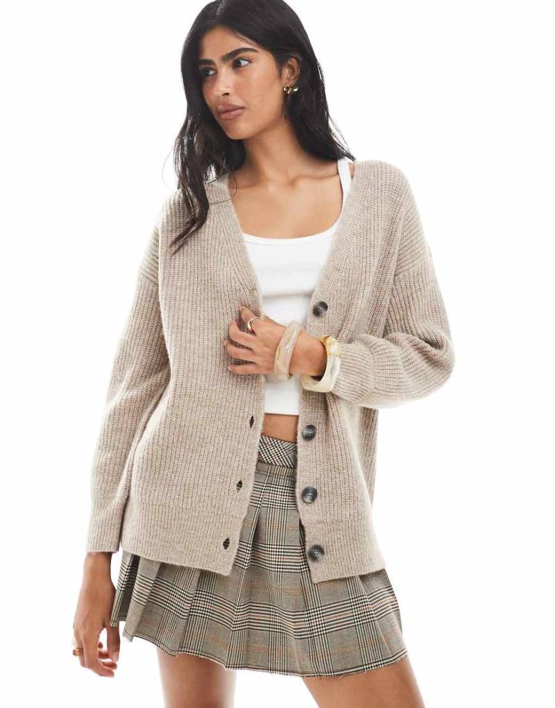 Cotton On - Everything Luxe - Kastige Strickjacke in Beige-Neutral von Cotton On