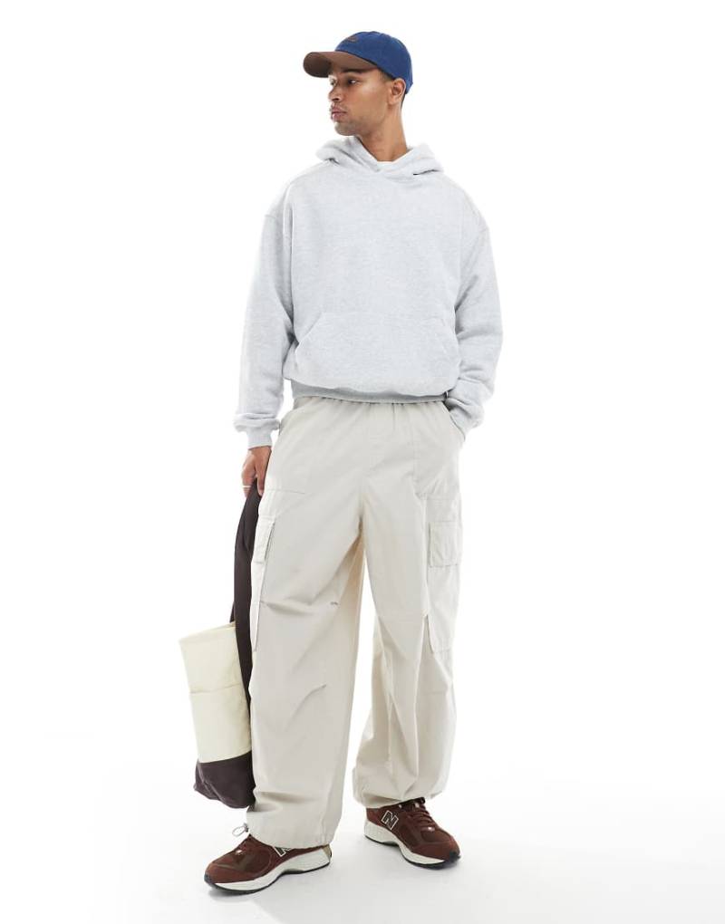 Cotton On - Kapuzenpullover in meliertem Grau mit kastigem Schnitt von Cotton On