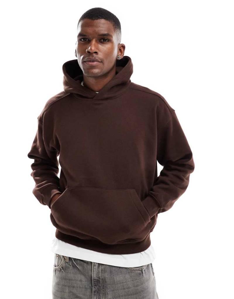 Cotton On - Kastiger Kapuzenpullover in dunklem Eichenbraun von Cotton:On