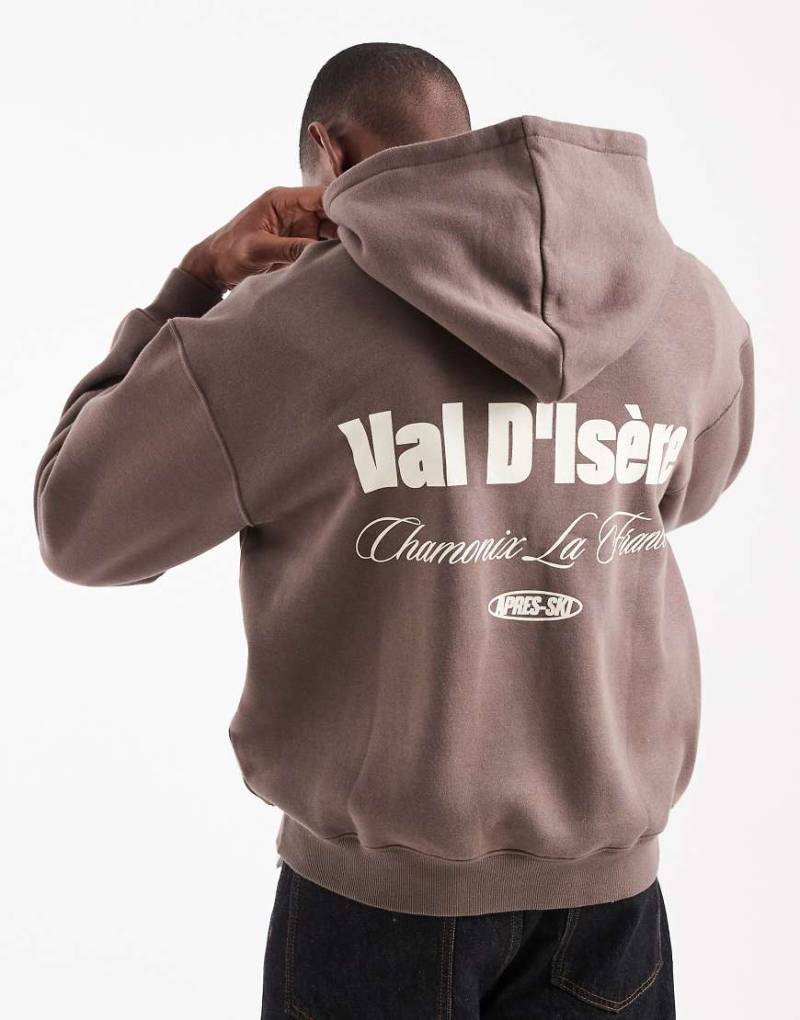 Cotton On - Kastiger Kapuzenpullover in verwaschenem Schokobraun-Brown von Cotton On