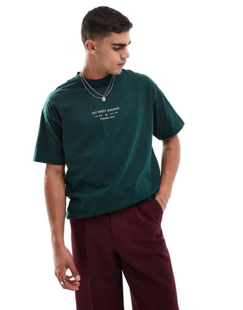 Cotton On - Kastiges T-Shirt in Grün mit „West Avenue"-Print von Cotton On