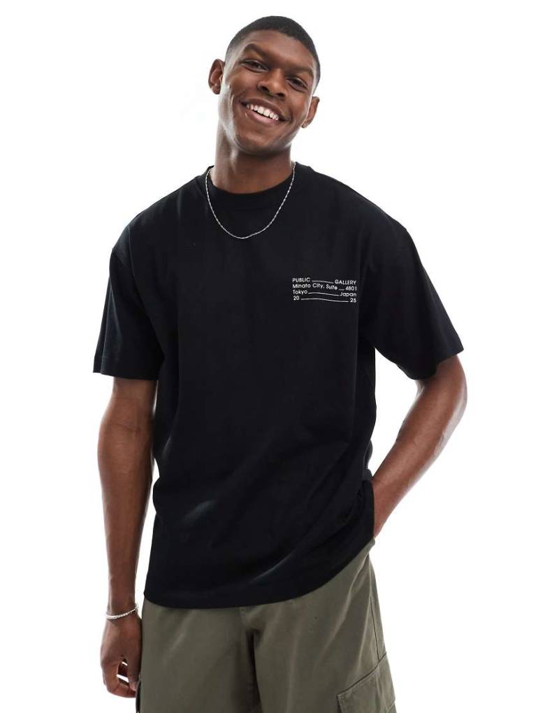 Cotton On - Kastiges T-Shirt in Schwarz mit Grafik von Cotton On