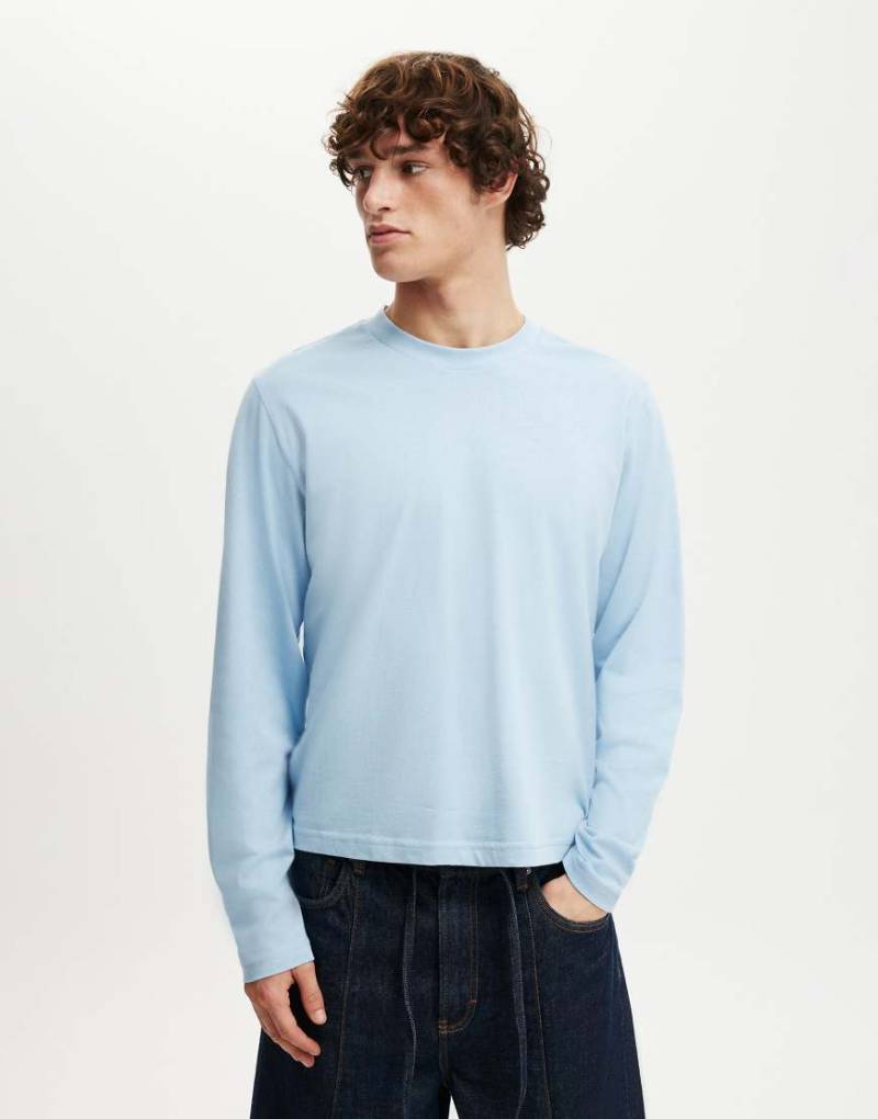 Cotton On - Langärmliges Cropped-Oberteil in Perlblau von Cotton On