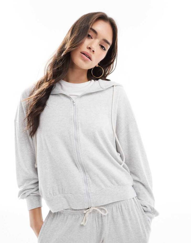 Cotton On - Leichter, superweicher Kapuzenpullover in Hellgrau meliert, Kombiteil von Cotton:On