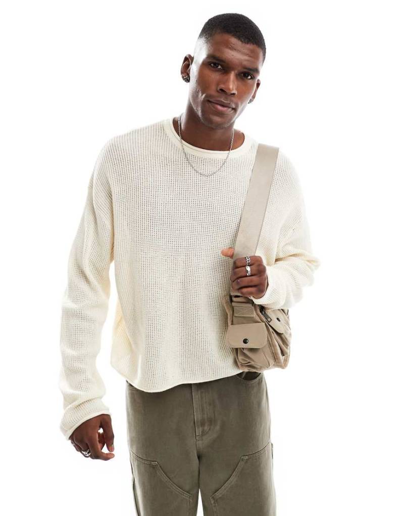 Cotton On - Leichter Sommer-Strickpullover in Creme-Weiß von Cotton:On