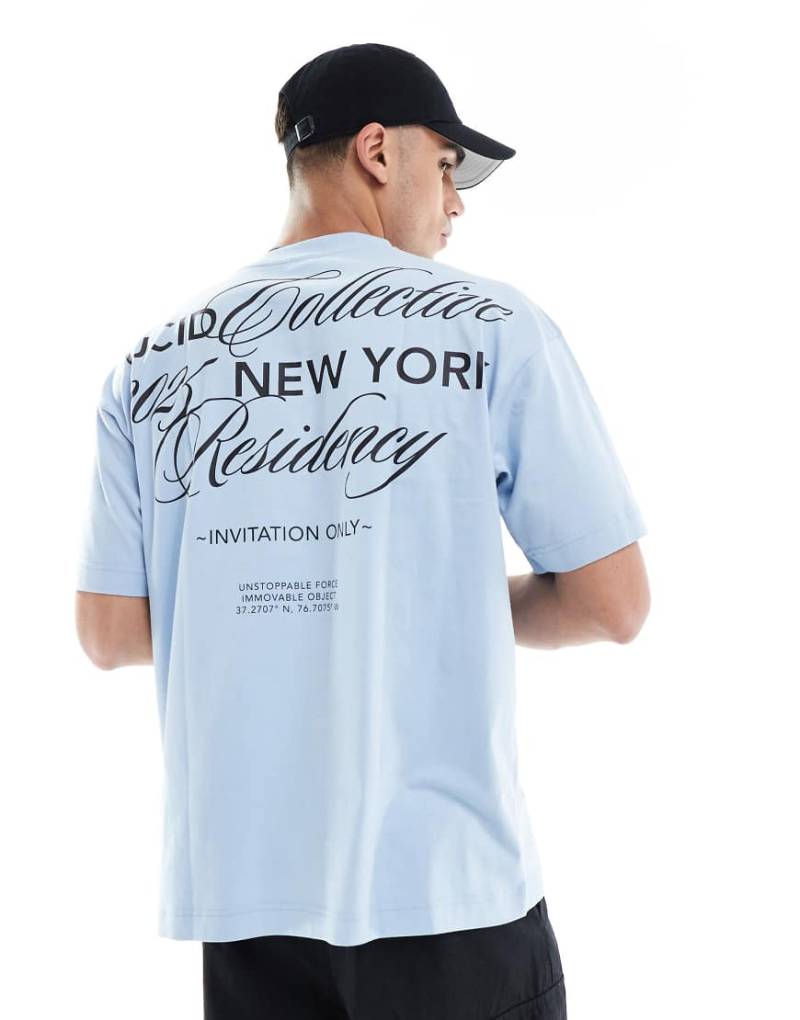 Cotton On - Oversize-T-Shirt in Perlenblau mit Grafikprint von Cotton:On