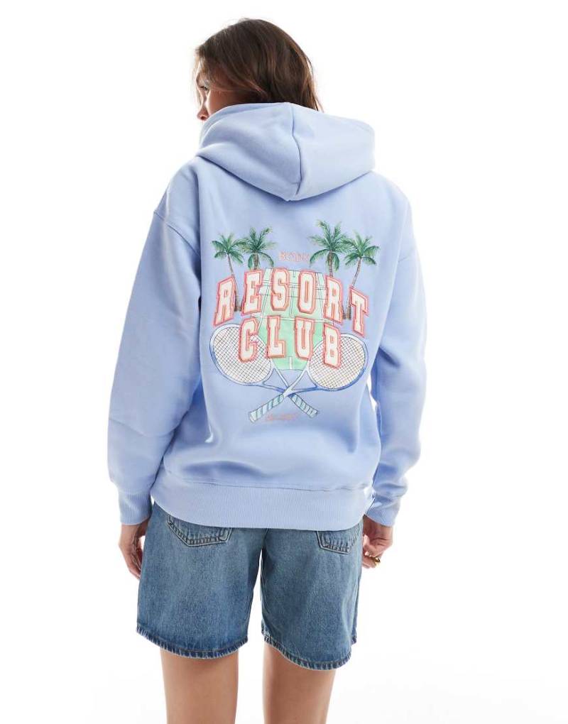 Cotton On - Premium - Flauschiger Kapuzenpullover in Windsurfer-Blau von Cotton:On