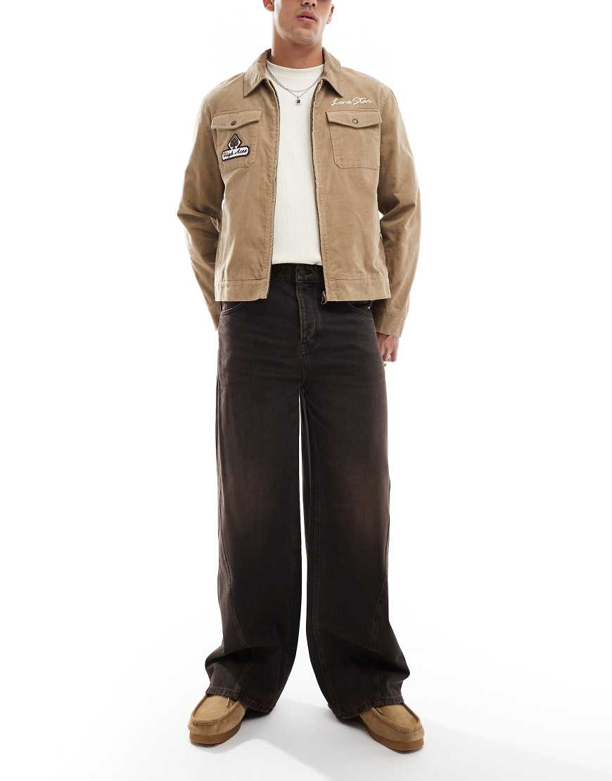 Cotton On - Superweite Ballon-Jeans in Aschschwarz von Cotton:On
