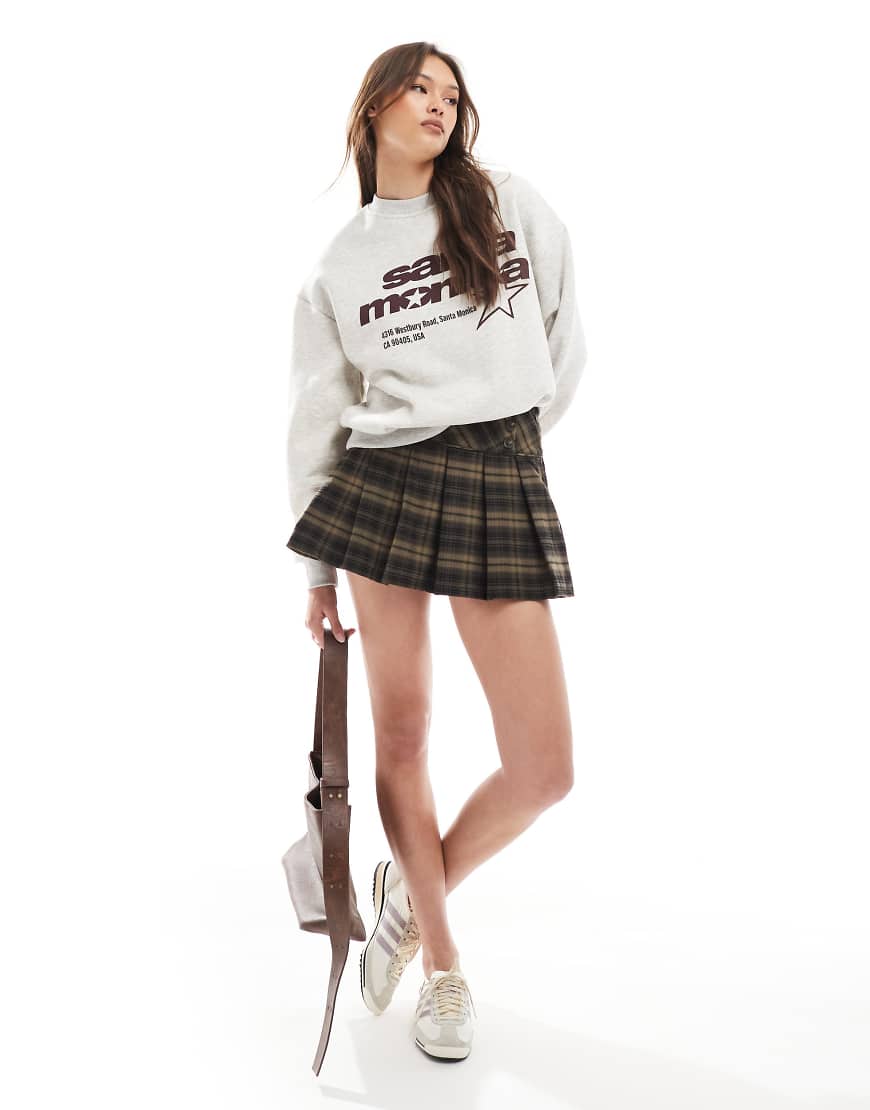 Cotton On - Wren - Mini-Faltenrock in kariertem Braun von Cotton:On