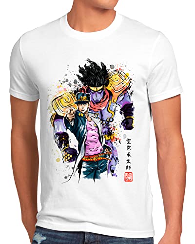CottonCloud Adventure Watercolor Herren T-Shirt Bizarre Anime Japan Manga Jojos, Größe:XXL von CottonCloud