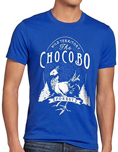 CottonCloud Chocobo Herren T-Shirt final VII Rollenspiel reitvogel, Größe:5XL, Farbe:Blau von CottonCloud
