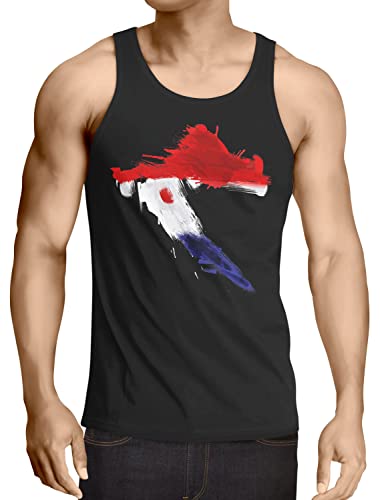 CottonCloud Flagge Kroatien Herren Tank Top Fußball Sport Croatia WM EM Fahne, Größe:XXL, Farbe:Schwarz von CottonCloud