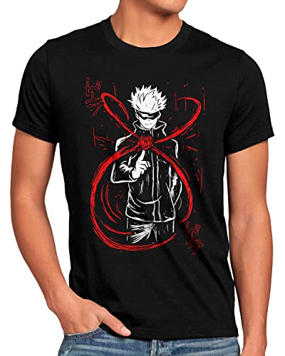 CottonCloud Fly Satoru Herren T-Shirt Kaisen Anime Japan Manga, Größe:L von CottonCloud