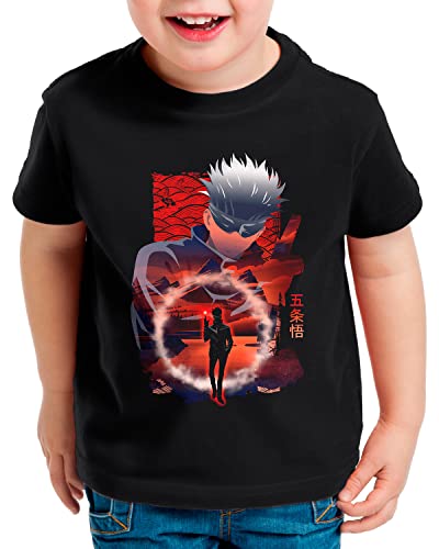 CottonCloud Gojo T-Shirt für Kinder Kaisen Anime Japan Manga, Größe:140 von CottonCloud