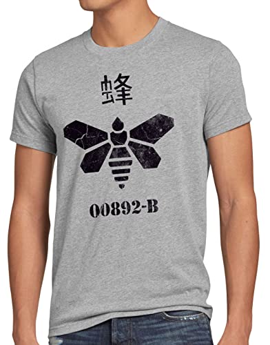 CottonCloud Golden Moth Chemical Herren T-Shirt Walter Motte Biene Chemie, Größe:5XL, Farbe:Grau meliert von CottonCloud